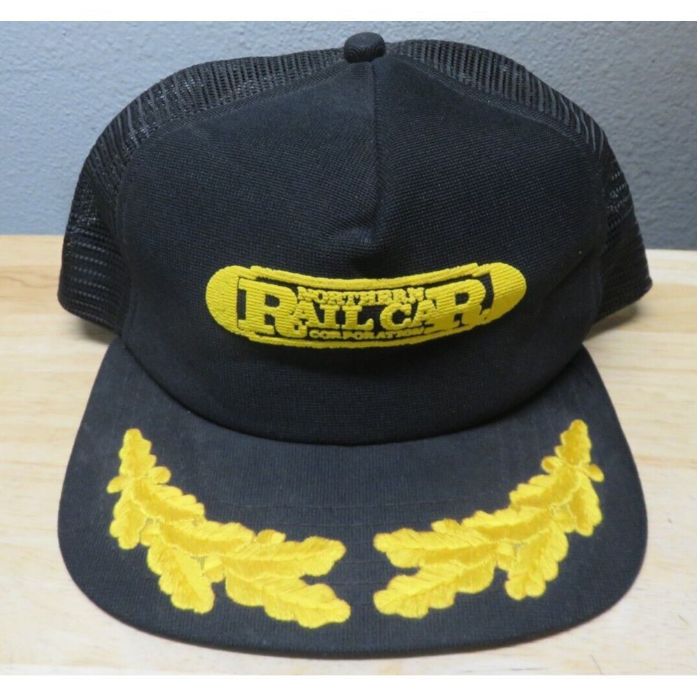Northern Rail Car Trucker Hat Cap Vintage New Era USA Made Size M/L Dupont Visor